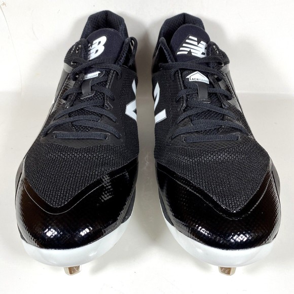 New Balance‎ Men\'s L4040 BK4 Black/White Metal Baseball Cleats Size 16